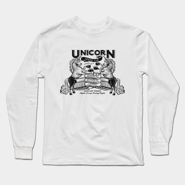 Unicorn Boxing Club Long Sleeve T-Shirt by kellabell9